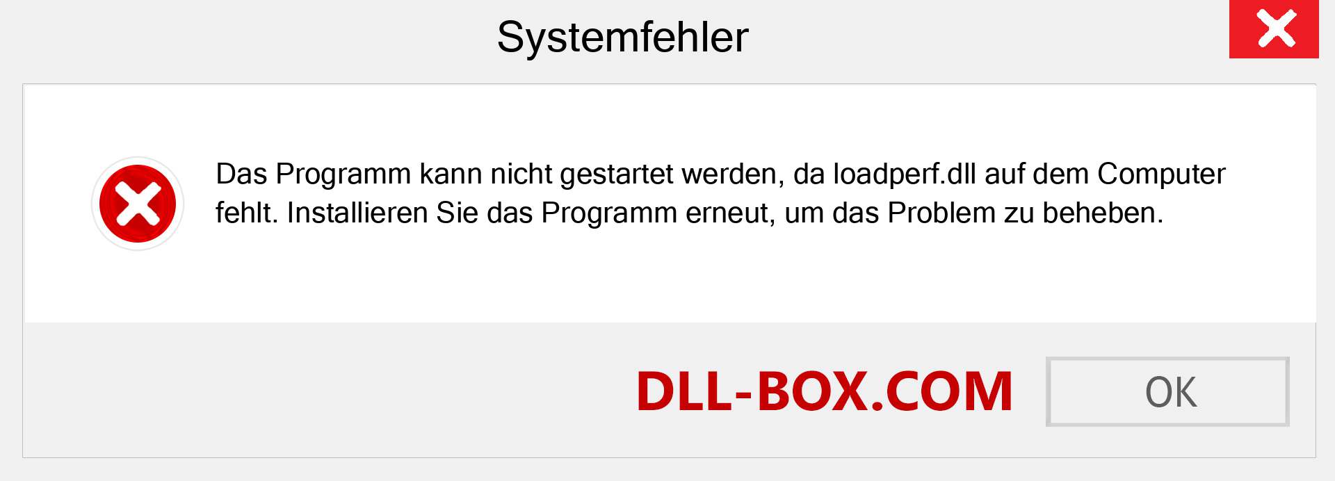 loadperf.dll-Datei fehlt?. Download für Windows 7, 8, 10 - Fix loadperf dll Missing Error unter Windows, Fotos, Bildern